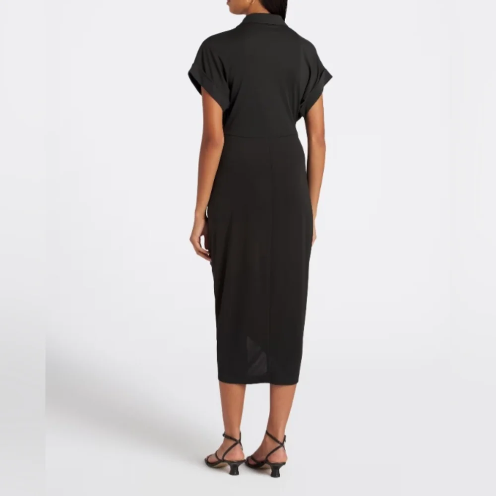 Steve Madden TORI Black Tie-Front Midi Dress - Picture 6 of 6